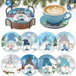 8 t&uuml;kki/komplekt teemantmaalitud lumememmemustrilisi alusaluseid koos sulgudega DIY rannaalused algajatele ja t&auml;iskasvanutele, kunsti- ja k&auml;sit&ouml;&ouml;tarbed kingitused 8PCS/Set