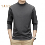 Kevad-s&uuml;gis meeste sporditopp Slim Fit, poolk&otilde;rge krae, veniv topeltabiga pl&uuml;&uuml;s pikkade varrukatega &uuml;hev&auml;rviline pullover Fitness Sport, talv L must