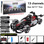 Uus F1 kaugjuhtimispuldiga auto 1:12 pihustusauto 2,4 GHz 4WD kiire triivauto 360&deg; p&ouml;&ouml;rlev LED-tuled Realistlikud mootorihelid Lastele kingituseks m&auml;nguasi 1 Battery punane