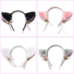 Armas kass Fox Ears peapael Bell Bow Cosplay Halloweeni peo uhke kost&uuml;&uuml;m roosa