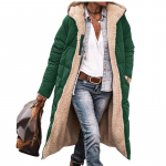 Must Punane Rohelised Naiste soojad talvemantlid P&ouml;&ouml;ratavad &scaron;erpafliisist pika kapuutsiga puhvis jakid &uuml;ler&otilde;ivad M punane