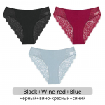 FINETOO 3tk/komplekt Seksikad Pitsp&uuml;ksid Naiste Lillelised p&uuml;ksikud S-XL Naiste alusp&uuml;ksid Madala v&ouml;&ouml;kohaga pits aluspesu Naiste pesu 6 v&auml;rvi S&3Pcs