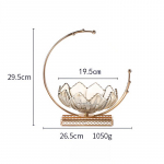 Kerge Luksusstiil Euroopa Loov Metall Klaas Kuu Puuviljavaagen Elutuba Restoran Kommid Puuviljad Puuviljakorv Dekoratsioonid