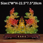 Fengshui Zhaocai Topeltdraakoniga Aardepott Toob Rikkust Rohelise Draakoni Dekoratsioon Elutuba Kontori Dekoratsioon