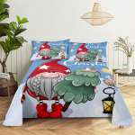 Voodikomplektid J&otilde;ulud Tr&uuml;kiga Voodilina Moedisain Kahekordne Lame Voodilina Poiste T&uuml;drukute Voodilina Komplekt Voodilinad ja Padjap&uuml;&uuml;rid 150X230cm(2Pcs)