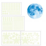 Pimedas helendavad t&auml;hed Kuu seinakleebised Lihtne paigaldada Realistlikud Loo romantilise atmosf&auml;&auml;riga helendavad seinakleebised sinine