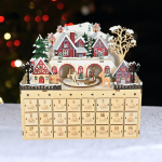 Christmas Advent Calendar Xmas Light up Ornament with Drawers for Office Home Decoration