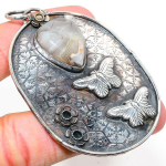 Laguna Lace Agate Handmade 925 Sterling Silver Gift Pendant 2.92 r7k09
