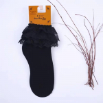 Lolita Naised Harajuku Retro pitsist l&uuml;hikesed pahkluu sokid JK volangid puuvillased printsess t&uuml;drukud pehme pulmatants valge one size must