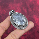 Kare &scaron;ungiit ripats, 925 Sterling h&otilde;bedast ripats kalliskivist ehe, k&auml;sitsi valmistatud h&auml;mmastav ehe ripats, kingitus talle 2.16 Inches