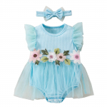 Uus beebit&uuml;drukutele v&otilde;rkkleit, mood, armas lill, lill, lendav varrukas, kost&uuml;&uuml;m Juuste aksessuaarid 62 helelilla v&auml;rv