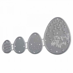 Pochoirs &agrave; d&eacute;couper Kit: Oeufs de P&acirc;ques, 1,5 - 4,5cm x 1,1 - 3,2cm, 4 pi&egrave;ces