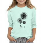 Children's 7-point sleeved round neck top print fashion casual T-shirt 160