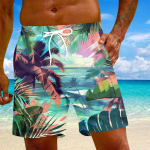 Meeste moe Hawaii mustriga elastse v&ouml;&ouml;kohaga vabaaja joogap&uuml;ksid rannap&uuml;ksid M valge