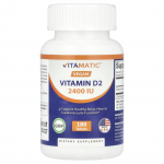 Vitamatic, vegan vitamin D2, 2,400IU, 180 tablets