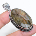 Labradorite Handmade 925 Sterling Silver Gift Jewelry Pendant 2.21 n5k34