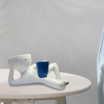 Lazy Guy Planter Ornament Creative Centerpiece Praktiline taimekonteiner vaigust lillepott siseruumides sinine