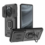 L&ouml;&ouml;gikindlad soomusr&otilde;nga hoidja telefoni&uuml;mbrised OPPO Realme 12 Pro Realme12 Plus 5G libiseva objektiivi kaitsekattega Realme 12 Pro+ jaoks Realme 12 Pro 5G must