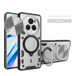 Funda For Honor Magic6 Pro &uuml;mbris, magnetiline metallist r&otilde;ngahoidja, soomustelefoni kate Honor Magic 6 Pro Magic6Pro objektiivikaitse Coque jaoks For Magic6 Pro must