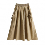 Yousheng Cargo Seelik elastse v&ouml;&ouml;kohaga, k&uuml;ljetaskutega, &uuml;hev&auml;rviline, A-l&otilde;ikeline, lahtise l&otilde;ikega, midi-seelik, t&ouml;&ouml;riiete stiil, n&ouml;&ouml;riga seelik S valge