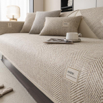 &Uuml;hev&auml;rviline puuvillasegust linane diivanikate Lihtne libisemiskindel tolmukindel elutoa kaunistus Diivanipadi Seljatugi K&auml;etugi Kaitse R&auml;tik 90x210cm khaki
