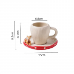 Kaanega keraamiline seente kohvikruus Cartoon Veekeetja Hommikus&ouml;&ouml;gi piimatass alustassiga K&ouml;&ouml;k Kann Joogin&otilde;ud S&uuml;nnip&auml;evakingitus as picture