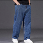 Suurused Jeansid Meeste S&uuml;gis L&otilde;tv L&otilde;ige Sirge S&auml;&auml;rega Vabaaja Denim P&uuml;ksid Elastne V&ouml;&ouml;koht Lai S&auml;&auml;rega Disain Meestele 2025 Kevad S&uuml;gis 9XL tumesinine v&auml;rv