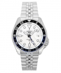 Seiko 5 Sports SKX GMT Roostevabast terasest Valge sihver Automaatne SSK033K1 100M Meeste k&auml;ekell valge