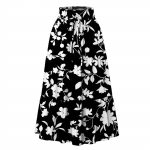 Naiste moodne lilleline lilleprindiga pingutusn&ouml;&ouml;riga elastse v&ouml;&ouml;kohaga vabaaja lahtise taskuteta poolkeha seelik L must