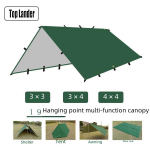 19-punktiline multifunktsionaalne h&otilde;betatud rebenemiskindel varikatus - vihma- ja p&auml;ikesekaitsega matkatelk 3x3 with matching edging and square outer bag khaki