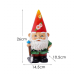 New American Garden Gnome Ornaments Solar Light Resin Crafts Dwarf Outdoor Courtyard Decoration