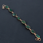 Emerald(Simulated) Gemstone Handmade Copper New Year Gift Bracelet 7-8 d4v64