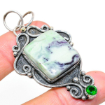 Kammererite, Peridot Handmade 925 Sterling Silver Pendant 2.48 s3n51