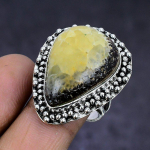 Septerian Stone handmade 925 Sterling Silver Jewelry Ring Size 9 w3B14
