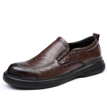 100% Ehtne Nahk &Auml;rip&uuml;ksid Lamedad Slip-on Lehma Nahk Meeste Vabaaja Jalan&otilde;ud Br&auml;nd Meeste Jalatsid Loafers Must Pruun D039 6.5 pruun