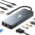USB-C to HDMI adapter - BOOLING - 11-in-1 Hub - 4K-60Hz - PD 100W - Ethernet