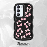 V&auml;rvitud muster Big Wave Edge pehme silikoon materjal Macaron telefoni &uuml;mbris p&otilde;rutuskindel kaitsev kummist korpus OnePlus Vivo Motorola Moto jaoks Vivo Y27S must