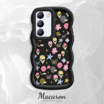V&auml;rvitud muster Big Wave Edge pehme silikoon materjal Macaron telefoni &uuml;mbris p&otilde;rutuskindel kaitsev kummist korpus OnePlus Vivo Motorola Moto jaoks Vivo Y50 must