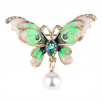 Naiste Butterfly Pin Enamel Pearl Insect Pin sinine