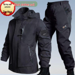 Pluss Sametist Voodriga Veekindel Pehme Kest Tuulejope Komplekt &ndash; Soe V&auml;litingimustes M&auml;gedes Matkamiseks ja Mustust H&uuml;lgav T&ouml;&ouml;riietus S&uuml;giseks ja Talveks 170