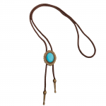 Meeste Rodeos Bolo lips turkise ripatsiga, punutud nahkn&ouml;&ouml;r, reguleeritav kett, l&auml;&auml;ne ehted, kaelakee must