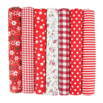 7 tk/komplekt DIY Erksav&auml;rviline lapiriie, puuvillane ilus lillemustriline &otilde;mblusriie koju 50 cm punane