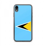 Coque iPhone - Mitmev&auml;rviline - Drapeau Sainte-Lucie - Souple - &Uuml;hilduv iPhone XR - Verticale