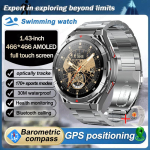 2025 Uus GPS nutikell meestele Bluetooth k&otilde;ne 100+ sporti GPS j&auml;lgimiskellad H&auml;&auml;lassistent Veekindel nutikell Androidile iOSile Steel Belt h&otilde;be