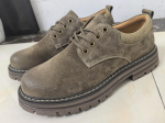 Meeste Klassikalised Retro T&ouml;&ouml;kingad Paks Tald Suede Ehtne Nahk Meeste Briti Stiilis Paeladega Vabaajakingad Mehed 38 (US 6) khaki
