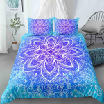 Ps&uuml;hhedeelne Boho Luksuslik Voodipesukomplekt 2/3 tk Padjap&uuml;&uuml;riga King Mandala Tekikott Queen Tekikott Pol&uuml;ester Tepitud Kate EU single(135x200cm) blue
