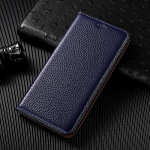 iPhone 16 15 14 11 12 13 Pro Max Plus Mini Flip jaoks Ehtne Nahast Telefoni&uuml;mbris iPhone 14 Pro sinine