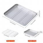 Roostevabast terasest k&uuml;psetusplaat traatrestiga Koogik&uuml;psetus-BBQ-panniplaat, plaat Ahi Brownie-rest k&uuml;psetamine r&ouml;stimis-grillt&ouml;&ouml;riist S 22x17.5x2.5cm