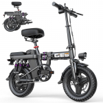 Toofly GE5 Adult Folding EBike With Tow Seat 250W Motor 48V15Ah Battery Electric Bicycle 14 Inch Road Tire High carbon steel Outdoor Electric Bike