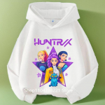 KPop Deemonik&uuml;ttide Huntrix Kapuutsiga pusa Laste Kapuutsiga pusa Beebit&uuml;drukute Pullover Kapuutsiga pusad Poiste Mood &Uuml;leriided Lasteriided 130